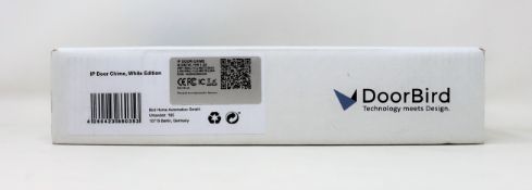 A boxed as new DoorBird A1061W IP Door Chime in White (Box opened).