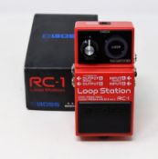 A boxed as new Boss RC-1 Loop Station Pedal (Box opened, damaged box).