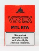 Five boxed as new Hellvape Vertex MTL RTA Atomisers in Gunmetal (Boxes sealed) (Over 18's only).