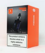 OVER 18s ONLY - Two boxed as new Geek-Vape Aegis Legend electronic cigarette kits in black/blue.