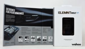 A boxed as new Wahoo Elemnt Bolt Stealth Edition GPS Bike Computer (Box opened, some damage to