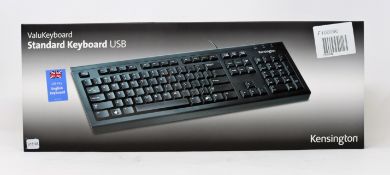 Five boxed as new Kensington ValuKeyboard Standard USB Keyboards in Black (105 Key English