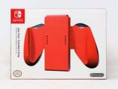 Four boxed as new PowerA Joy-Con Comfort Grip for Nintendo Switch in Red (Boxes sealed, some