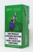 OVER 18s ONLY - Three boxed as new Tecc Arc mini electronic cigarette kits in iridescent colour.