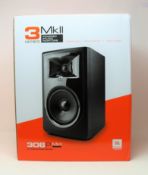 A boxed as new JBL 306P MKII Studio monitor in black