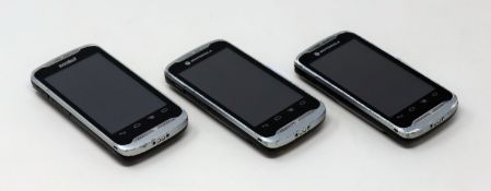 Three pre-owned Motorola TC55 Mobile Android Computer Barcode Scanners.