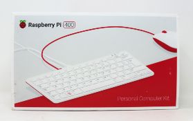 A boxed as new Raspberry Pi 400 4GB Personal Computer Kit (UK layout) (Box damaged).