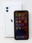 A pre-owned Apple iPhone 11 (Global/A2221) 64GB in White (iCloud activation clear) (Checkmend report