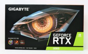 A boxed as new Gigabyte NVIDIA GeForce RTX 3060 Gaming 12GB OC Ampere GDDR6 Graphics Card (Box