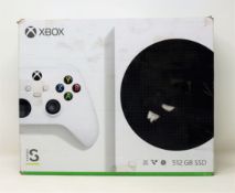 A boxed pre-owned 512GB Xbox Series-S in white (box damaged)