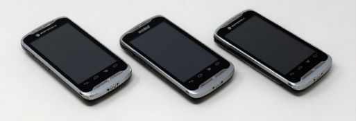 Three pre-owned Motorola TC55 Mobile Android Computer Barcode Scanners.