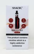 OVER 18s ONLY - Four Boxed as new Smok Priv N19 elecronic cigarette kit in black/red.