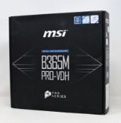 A boxed pre-owned MSI B365M PRO-VDH intel motherboard (LGA1151 socket) (untested)