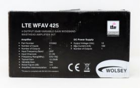 Three boxed as new Triax Wolsey LTE WFAV 425 Masthead Amplifier Kits (some damage to boxes).