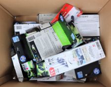 A quantity of assorted as new ink cartridges to include HP, Canon and Epson (Some packaging