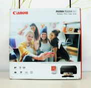 A boxed as new Canon Pixma TS5350 inkjet printer/scanner in black. (box damaged)