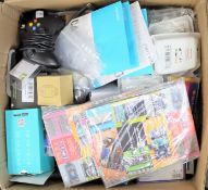 A box of assorted new and pre-owned small electrical items (All items sold as seen).