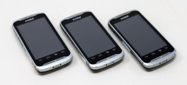 Three pre-owned Motorola TC55 Mobile Android Computer Barcode Scanners.