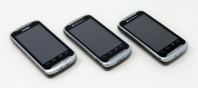 Three pre-owned Motorola TC55 Mobile Android Computer Barcode Scanners.