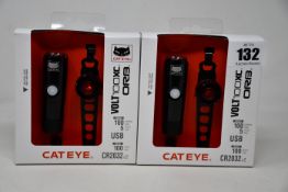 Twenty boxed as new CatEye VOLT100XC + ORB front and back bike lights bundle and ten boxed as new