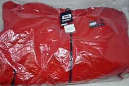 An as new Tommy Jeans padded nylon jacket in red (L).