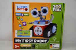 A boxed as new Tinker Bots 'My First Robot' interactive coding robot.