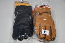 Eight pairs of as new Hestra CZone Contact gloves, a pair of Hestra Alpine Pro Wakayama gloves and a