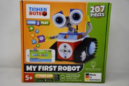 A boxed as new Tinker Bots 'My First Robot' interactive coding robot.