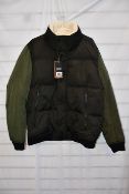 An as new Hugo Boss relaxed-fit down jacket with teddy collar lining (EU 52).