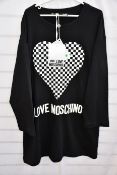 An as new Love Moschino Logo Heart dress in black (Size 46).