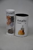 Ten as new Rivsalt The Original Himalayan Salt and Japanese grater with stand and ten as new Rivsalt