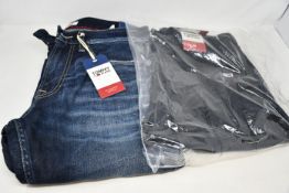 Two pairs of as new Tommy Jeans (W31/L32, W36/L32) and two pairs of Tommy Jeans Scanton joggers (