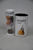 Ten as new Rivsalt The Original Himalayan Salt and Japanese grater with stand and ten as new Rivsalt