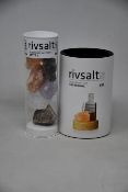 Ten as new Rivsalt The Original Himalayan Salt and Japanese grater with stand and ten as new Rivsalt