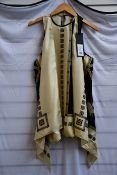 An as new Petar Petrov Catia printed silk twill sleeveless top with draped side details and light