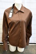 An as new Petar Petrov Colman shirt with dropped shoulders in dark chocolate (EU 34 - RRP £770).