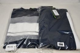 An as new Hugo Boss Slim-fit sweatshirt in interlock fabric with block logo (L) and a pair of Hugo
