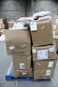A pallet of miscellaneous items to include homeware and unicorn hooded blankets.