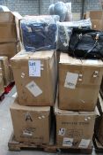 Seven boxes containing fashion bags.