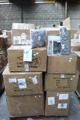 A pallet of miscellaneous items to include hot water bottles, USB clip desk lamps, fluffy cushion