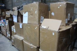 Two pallets of miscellaneous items to include glass bongs and cushion/beanbag covers.