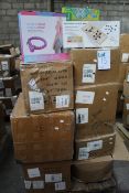 A pallet of miscellaneous toys and leisure related items to include exercise Intelligent Hula Hoops,