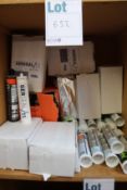 A large quantity of sealants and adhesives.