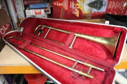 A pre-owned Boosey & Hawkes Regent trombone with hard case.