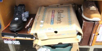 Three pairs of assorted Skechers boots and a pair of Skechers shoes (All as new).