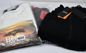 An as new Hugo Boss relaxed fit hooded zip sweatshirt ((XL), T-shirt (XL) and Daple zip through