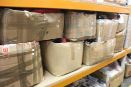 Eight boxes of assorted pre-owned clothing and related items.