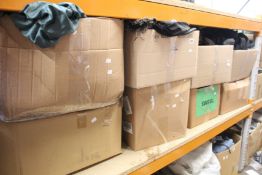 Eight boxes of assorted pre-owned clothing and related items.
