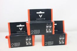 Twenty Coravin Argon gas twin packs stainless steel capsules.
