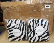 A quantity of as new Hot Head - Thermal Hair Care - Hair Caps in a zebra design (Approximately 35).